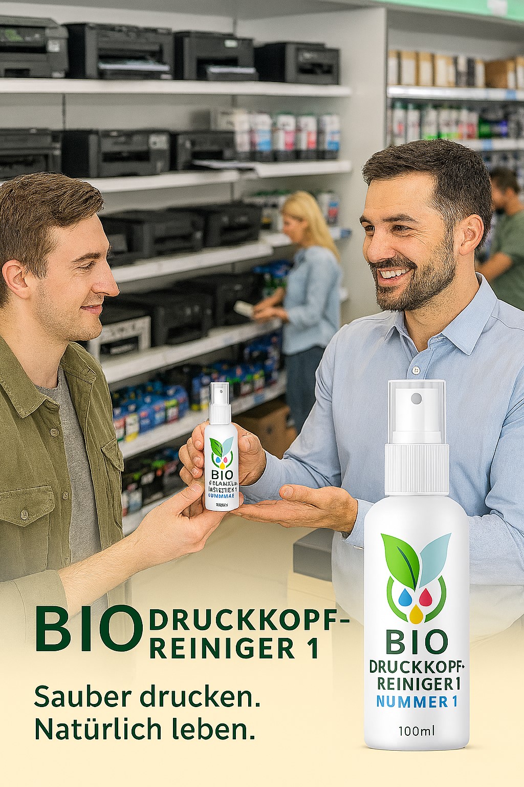 TiDis Bio Druckkopfreiniger No.1 – biologisch abbaubarer Druckkopfreiniger | stark gegen Tinte, sanft zur Umwelt | geeignet für Epson, Canon, HP, Brother, DTF, Sublimation | Made in Germany