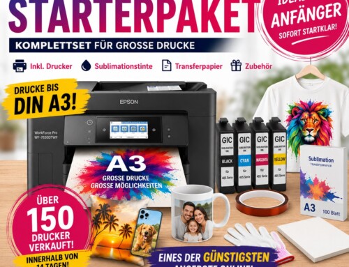 A3 Sublimations Starterpaket – Komplettset für große Drucke inkl. Drucker, Tinte & Zubehör | Start014