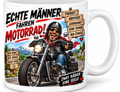 Motivtasse: Echte Männer fahren Motorrad – Geschenk, Kaffeetasse