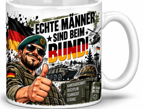 Motivtasse: Echte Männer sind beim Bund – Geschenk, Kaffeetasse