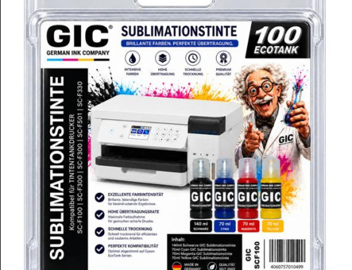 GIC Sublimationstinte 350ml kompatibel zu SureColor SC-F300 – Black, Cyan, Magenta, Yellow ersetzt T49N1